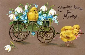 Easter Prints: Easter Print: Chicks Returning Home from Market