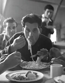 Eating Spaghetti Print, Italian Migrant Miner