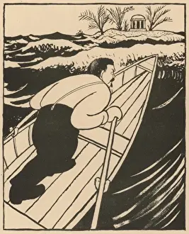Weimar Republic History Prints: Eberts Heavy Task by Heine