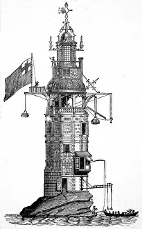 Eddystone Lighthouse Prints: The Eddystone Lighthouse of 1698