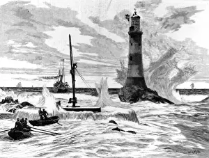 Plymouth Hoe Prints: The Eddystone Lighthouse, 1879