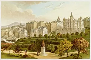 Prints of Edinburgh: Old Town from Princes Street Lothian Prints: Edinburgh Old Town Print from Princes Street