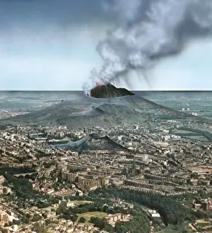 Edinburgh Volcano Print: Ancient Eruption Over Modern City