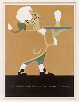 Prints of The Edison lightbulb American advertisement E Prints: Edison Lightbulb Print Advertisement
