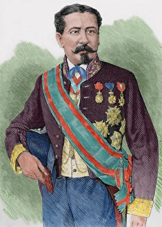 Eduardo Hipolito Pirel. Spanish politician. Engraving. Color Eduardo Hipolito Pirel. Spanish politician. Engraving. Color