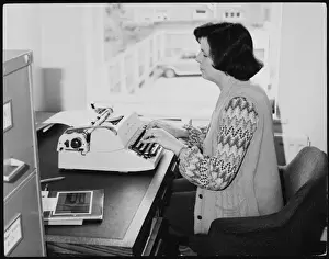 Vintage Office Equipment Prints: Efficient Typist