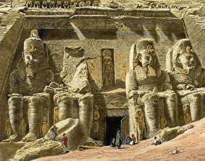 Egypt. Abu Simbel. Great Temple of Ramesses II. Engraving. 1 Egypt. Abu Simbel. Great Temple of Ramesses II. Engraving. 1