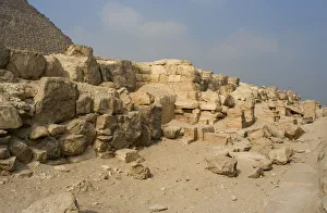 Egypt. Blocks of stone fallen from one of three satellite py Egypt. Blocks of stone fallen from one of three satellite py