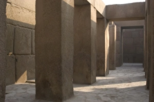 Egypt. Giza. Khafres Valley Temple. Pink granite and alabas Egypt. Giza. Khafres Valley Temple. Pink granite and alabas