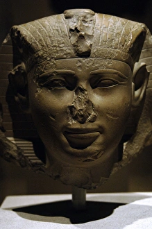 Egyptian Art. Head of a king, possibly Mentuhotep III. Middl Egyptian Art. Head of a king, possibly Mentuhotep III. Middl