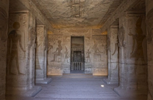 Egyptian art. Small Temple or Temple of Hathor. Inside view Egyptian art. Small Temple or Temple of Hathor. Inside view