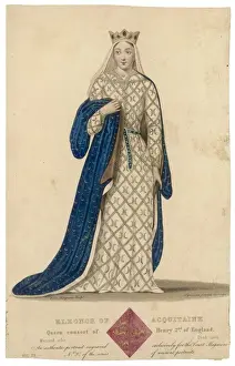 Eleanor of Aquitaine Print: Embroidered Gown and Crown