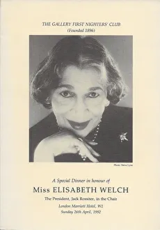 Elisabeth Welch programme for The Gallery First Nighters Cl Elisabeth Welch programme for The Gallery First Nighters Cl