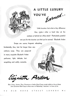 Elizabeth Arden Soaps advertisement, 1940 Elizabeth Arden Soaps advertisement, 1940