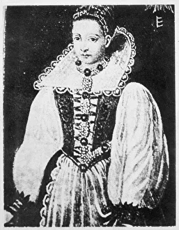 Prints of COUNTESS ELIZABETH BATHORY Slovak murderess and sadist descended from a noble family in Hungary Date: 1560 - 1614 Hungary Prints: Elizabeth Bathory Print - 16th Century Hungarian Noblewoman
