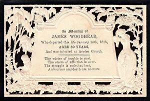 Grief Collection: Embossed Victorian mourning card, James Woodhead