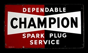 Enamel sign for Champion Spark Plugs Enamel sign for Champion Spark Plugs