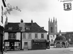 The Market Square at Bungay, Suffolk England Print 1930s