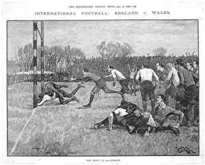Prints of England defeat Wales at Blackheath by 17-0 Sport Prints: Blackheath England V Wales Rugby Print 17-0 Defeat