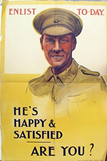 Enlist To-Day Hes Happy & Satisfied are you Enlist To-Day Hes Happy & Satisfied are you