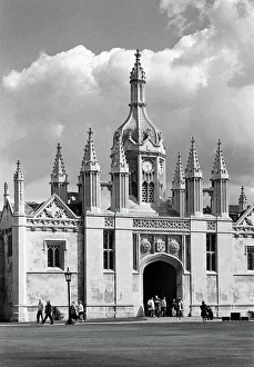 The front entrance clock tower of Kings College, Cambridge The front entrance clock tower of Kings College, Cambridge