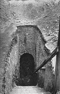 Entrance to public dug out bomb shelter in Margate, WW1 Entrance to public dug out bomb shelter in Margate, WW1