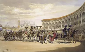 Bull Fighting In Spain Prints: Entry of the toreros in procession