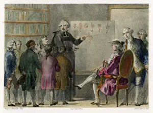 Print of Epee Teaching Deaf Mutes in Sign Language