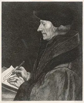 Desiderius Erasmus Image Prints: Erasmus / Holbein / Quantin
