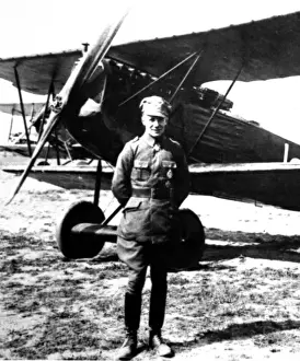 Prints of Ernst Udet (1896-1941), German pilot and fighter ace, seen here standing near his Fokker D VII Generals And Leader Prints: Ernst Udet Standing near Fokker D VII Print circa 1917-1918