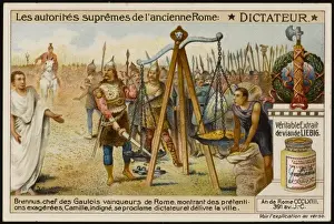 Ancient Rome Print: Brennus and Gauls Demand Ransom