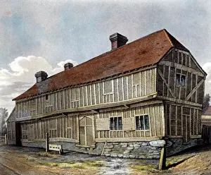 Prints of Eversholt, Bedfordshire: the Poor House Date: 1815 Bedfordshire Prints: Eversholt Poor House Print, 1815