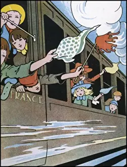 Children At The Seaside Prints: Excursion Train