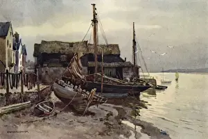 Prints of The river Exe at Topsham, Devon Date: circa 1910 Topsham Prints: The Exe at Topsham Print, circa 1910