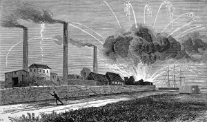 Explosion at a rocket factory at Woolwich Arsenal. Rockets f Explosion at a rocket factory at Woolwich Arsenal. Rockets f