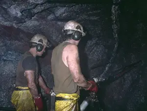 Cornish Mining History Prints: Face workers in a tin mine, Cornwall