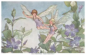 Fairyland Blue Periwinkle Print - Early Friendship, 1919