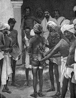 Fakir with Hooks in Back Print, circa 1900