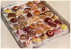 Fancy Pastries Print: Hazelnut Pyramids, Cherry Domes, and More