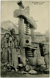Fantastic Wooden Screw Olive Press - Kabyle People, Algeria Fantastic Wooden Screw Olive Press - Kabyle People, Algeria