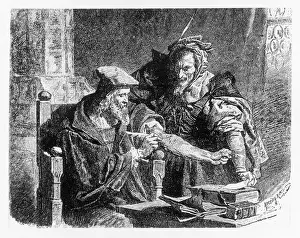 Classic Literature Illustrations Prints: Faust Makes his Contract
