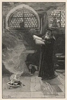 Historical Paranormal Images Prints: Faust Practices Magic