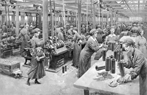 Female munitions workers. By Fortunio Matania Female munitions workers. By Fortunio Matania