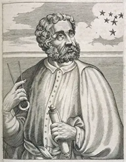 Prints of FERDINAND MAGELLAN (Fernando Magallanes). Portuguese navigator Navigator Prints: Ferdinand Magellan Print: Portuguese Navigator