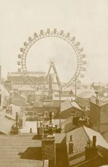 Austrian Historical Landmarks Prints: A ferris wheel viewed across the rooftops