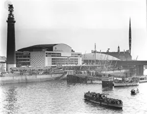 Prints of Festival of britain site from Waterloo Bridge, London Date: 1951 Event Prints: Festival of Britain Print from Waterloo Bridge, London 1951