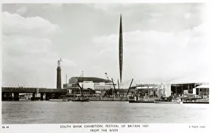 Festival of Britain - View from River with Skylon Festival of Britain - View from River with Skylon