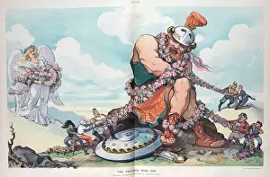 Puck Magazine Art Prints: The fettered war god
