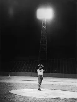 Baseball Stadium Prints: Fidel Castro on the Pitchers Mound Print
