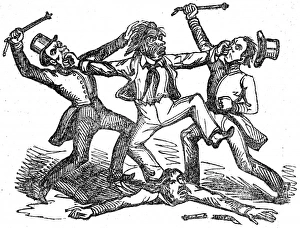 Fight between a Maori and three Europeans, 1842 Fight between a Maori and three Europeans, 1842
